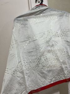 Red-White kurta Set