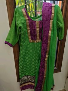 Green & Purple Salwar Kameez