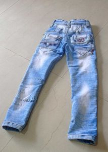 Stretchable Washed Off Jeans For Babies