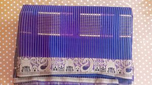 Elegant purple Striped Saree