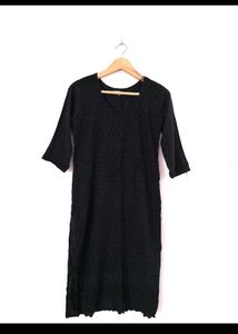 Black kurta & short purple