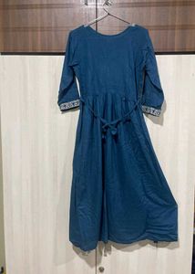 Embroidered Teal Anarkali Frock Suit