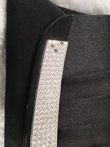 Black Diamond Clutch with Silver Chain