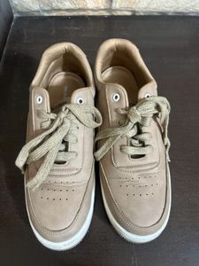 Beige Lace-Up Casual Sneakers