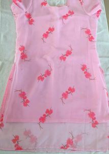 Pink Floral Sequined Kurta