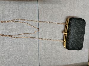 Black Party Clutch (With Sling Chain)