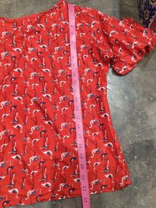 Red Flamingo Print Top
