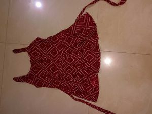Red &amp; White Sleeveless Top
