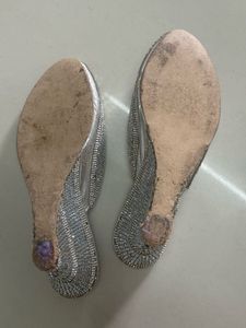 Sparkly Silver Mules For Women