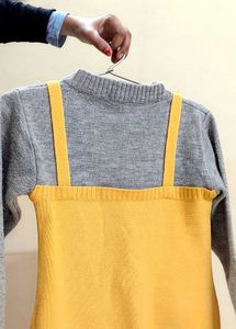 Yellow 💛 And Gray 🩶 Belt Sweater