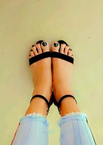 Black Colour Ankle Strap Heels