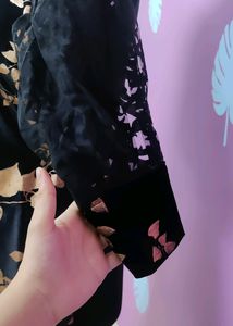Black A-line Kurti Parttywear