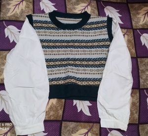 Shirt With Woolen Sweatshirt