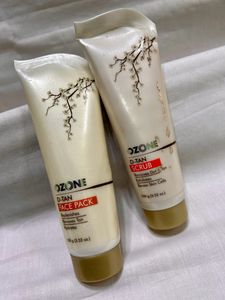 Ozone Detan Face Pack And Scrub 100g Each*