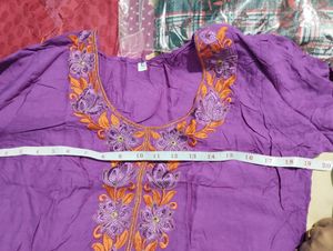 Purple Kurti Embroidered