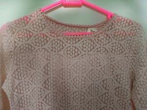 Trendy Nude Lace Top