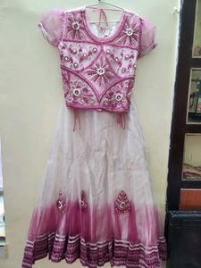 Pink Embroidered Lehenga Choli Set