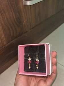 Elegant Gold &amp; Gemstone Drop Earrings