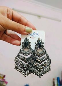 Combo - Ethnic Oxidised Drop Earrings