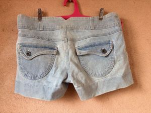 Denim Shots With Attractive Waist Buttons