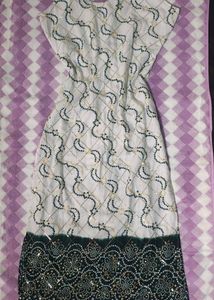 Long Sleevless Kurti With Ankle Length Laggies