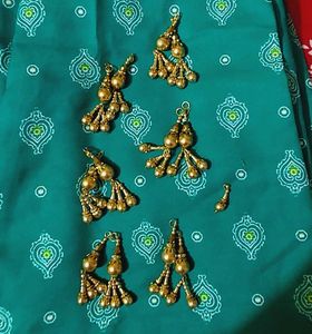 Golden Tassel Dupatta Latkans