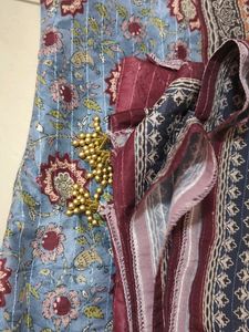 XL size New Maslin Kurti Dupatta Set