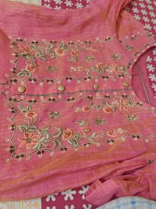 Peach Embroidered Kurti
