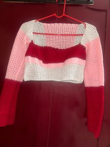 Crochet Crop Top Sweater