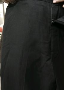 Cotton Blend Black Stripped Trousers