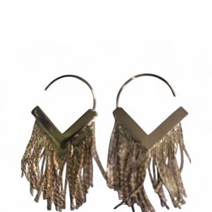 Anti Tarnish Chic Gold-Tone Fringe Hoop Ear
