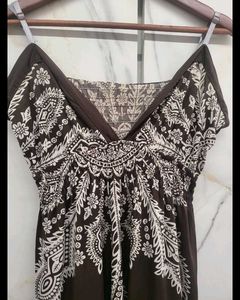 Brown Paisley Short Nighty