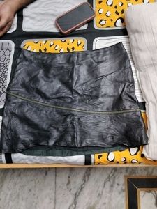 Black Faux Leather Mini Skirt