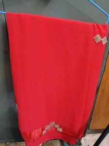 Red Embellished Saree