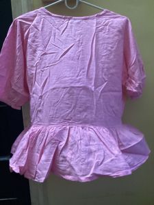 Trendy Bow Peplum Top