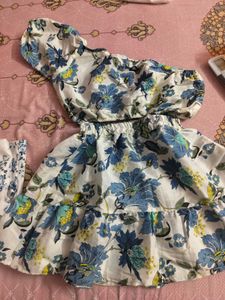 Cotton Off Shoulder Top Nd Skirt