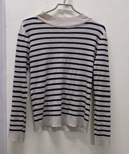 Striped Mock Neck Top