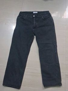 Mango Black Straight Leg Jeans