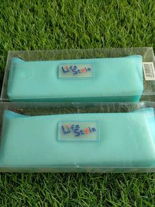 Pack Of 2 Pastel 'Life Style' Pencil Cases