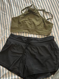 Olive & Black Swim/ Active Set