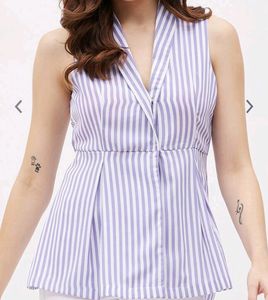 Stripped Crepe Top