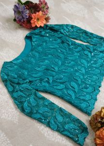 Beautiful Lace Top With Net Sleeves + Lining