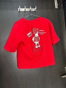 Red Don&#39;t Panic Graphic Tee