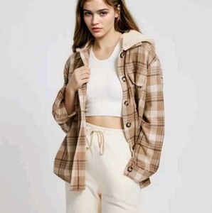 Urbanic Plaid Hooded Shacket