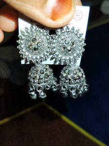 Silver Jhumka Earrings