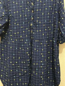 Akkriti Blue Printed Kurti - Size M
