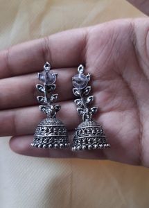Oxidized Ear Ring Pair
