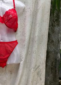 I. Red Lace Lingerie Set