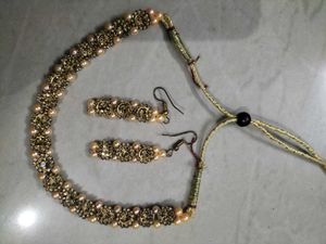 Golden Glow Pearl Set (Choker+Earrings)