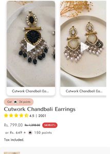 Cutwork Chandbali Earrings From Ishhaara